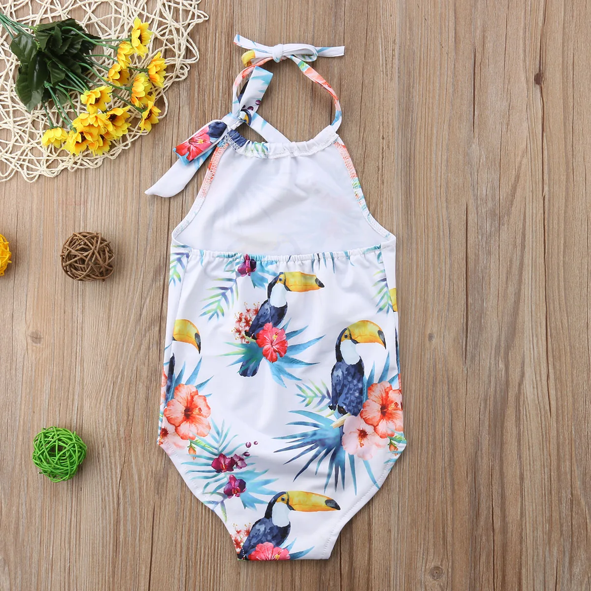 2018 Brand New Cute Kid Girl Animal Hornbill One-piece Swimwear Swimsuit Bikini Beachwear Toucan Bird Printed Bathing Suit 6M-4T | Мать и