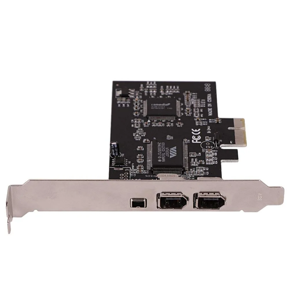 Плата расширения Firewire PCIe с 3 портами 1394A PCI Express на IEEE 1394 контроллер адаптера 2x6