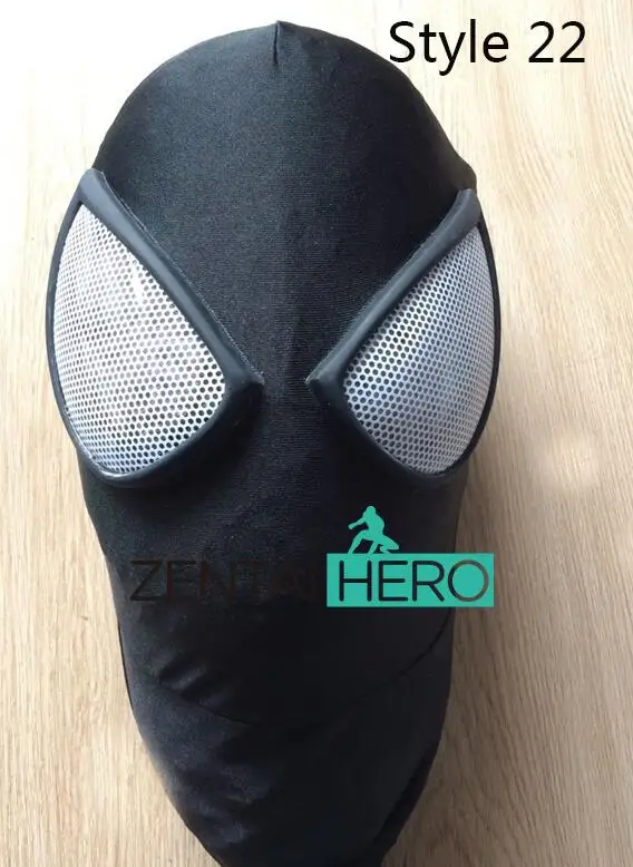 ZentaiHero новая 3D печать Человек-паук Маска Хэллоуин лайкра спандекс супергерой zentai красный человек-паук капюшон с контактные линзы для глаз MK-11 - Цвет: Z