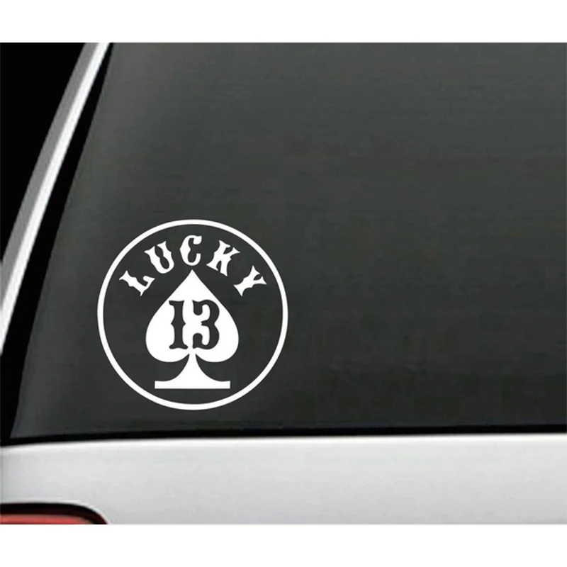 Автомобильный Стайлинг lucky number 13 автомобильные наклейки vegas gamble забавные на окна