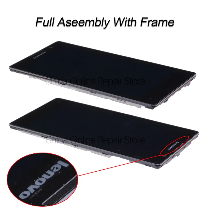 Дисплей для Lenovo P90 LCD в сборе с тачскрином на рамке черный