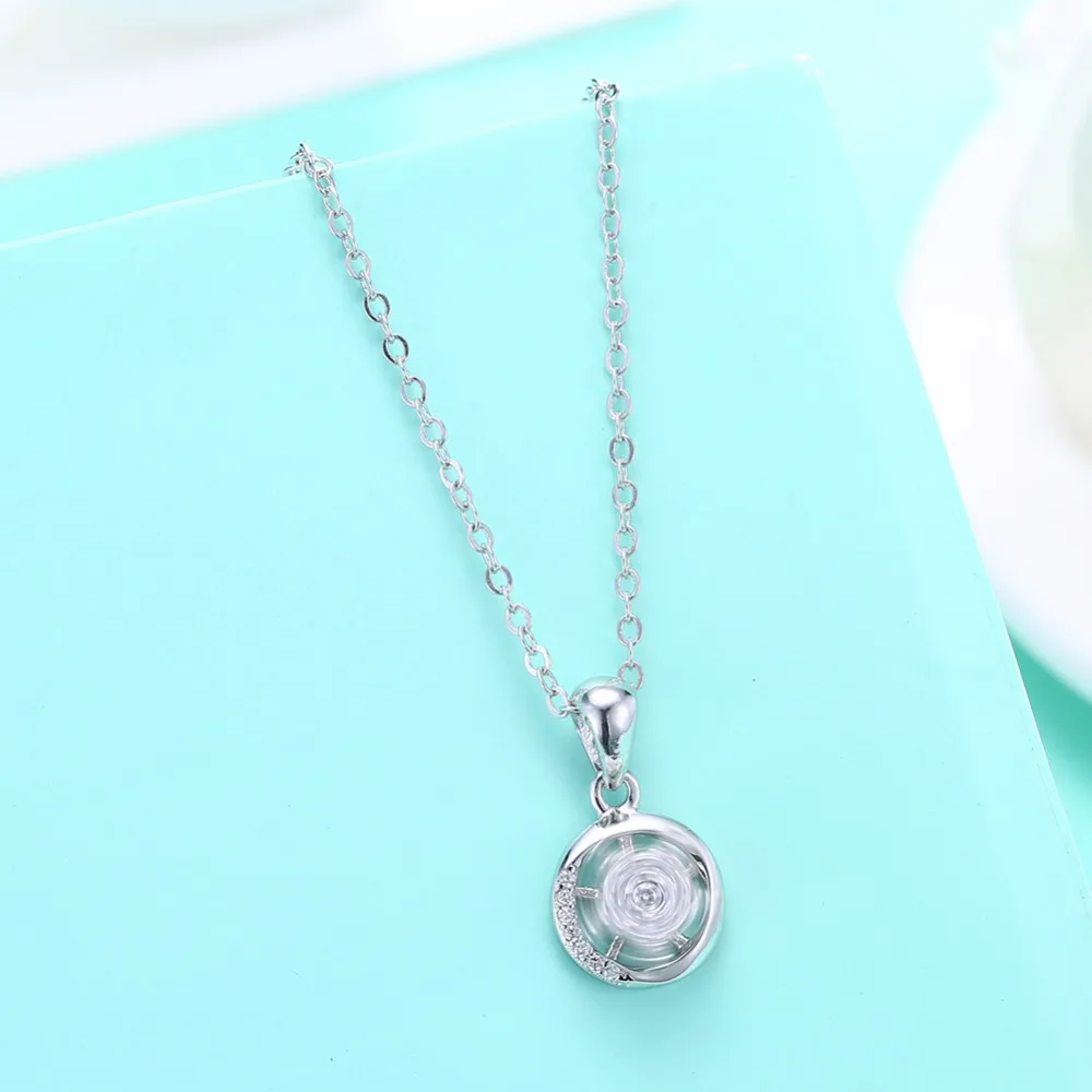 Элегантный кулон со стразами ожерелье вращающийся кубический циркон звезда