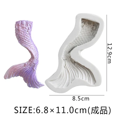 Yueyue Sugarcraft Рыба хвост русалки силиконовая форма для рукоделия в форме торта помадка форма для украшения торта инструменты форма для шоколадной мастики - Цвет: 2