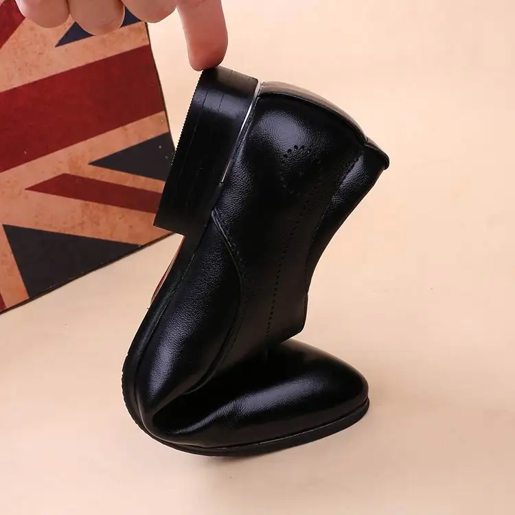 

ERRFC Designer Men Black Dress Shoes Pointed Toe Leisure PU Leather Shoes Fashion Grid Pattern Derby Shoes Size 38-44 Chaussure