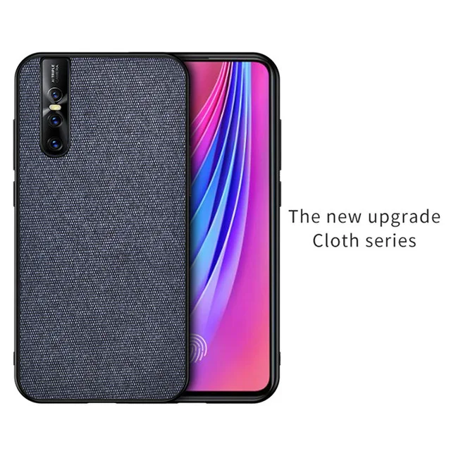 Blue Ткань крышка для Vivo V15 Pro Чехол мягкое силиконовое покрытие жесткая задняя панель из поликарбоната КРЫШКА ДЛЯ VIVO V15 S1 V15Pro Защитные Чехлы оболочки - Цвет: Blue