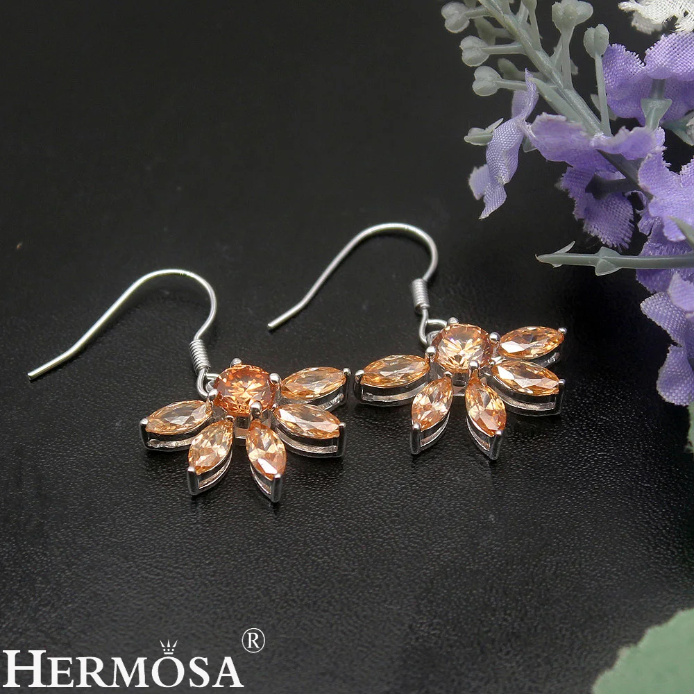 Серьги Hermosa из стерлингового серебра 925 пробы гранат кунцит морганит желтоцитрин