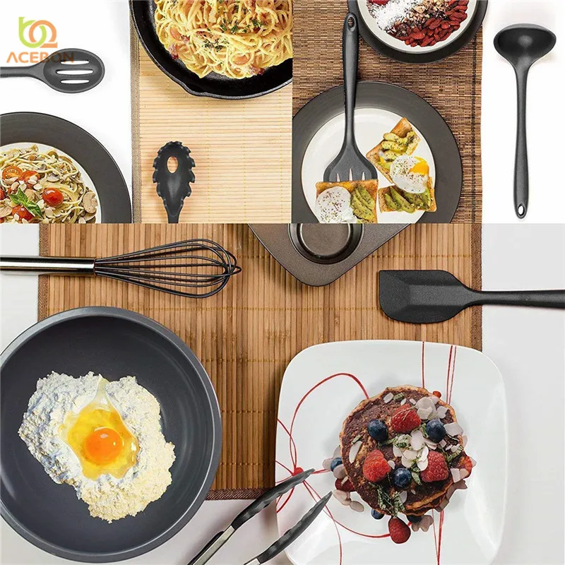 10 шт. набор антипригарные кухонные принадлежности силиконовые термостойкие