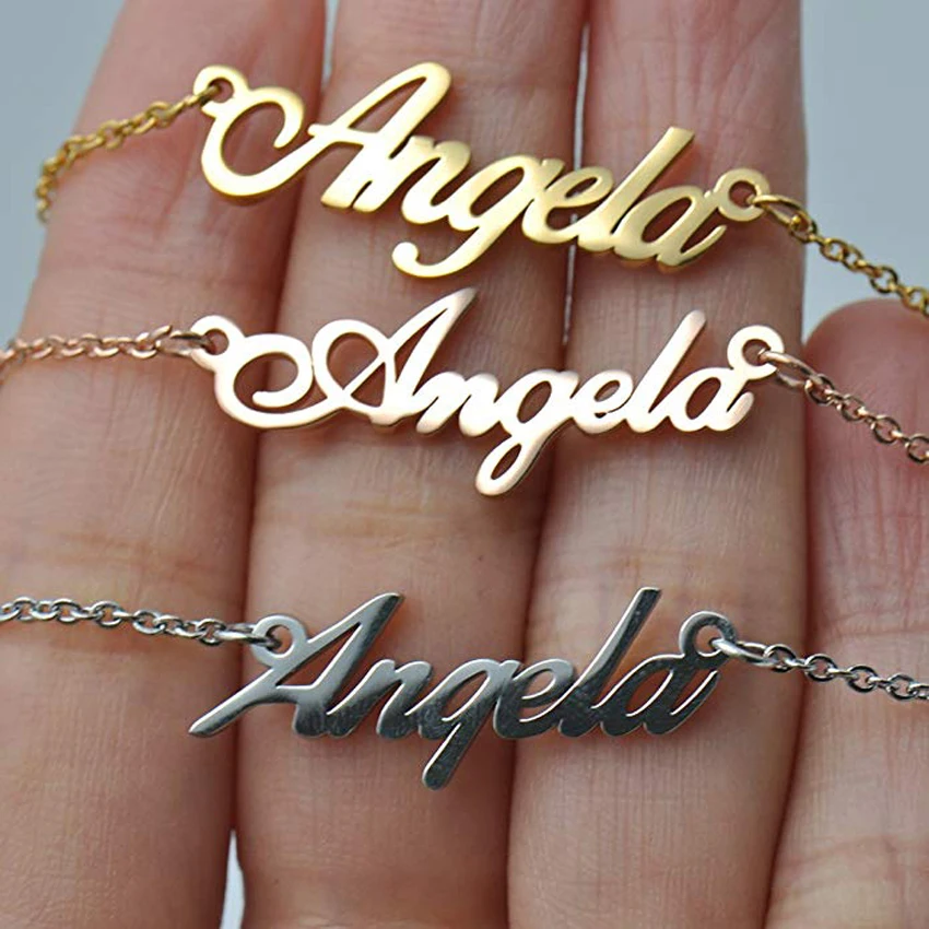 Ожерелье с любым именем индивидуальное ожерелье буквой монограммой