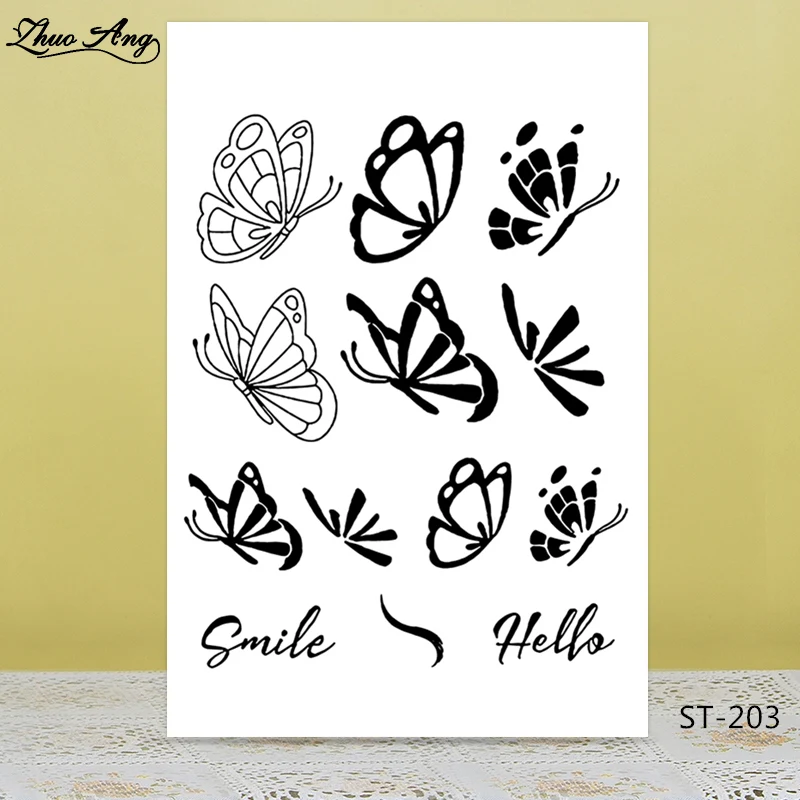 

Kinds of Butterflies Clear Silicone Stamp/Seal for DIY Scrapbooking/Photo Album Decorative Card Making Clear Stamps