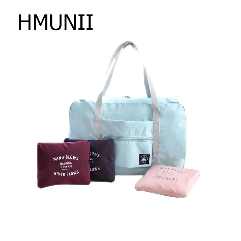 Сумка для путешествий HMUNII водонепроницаемая вместительная нейлоновая складная
