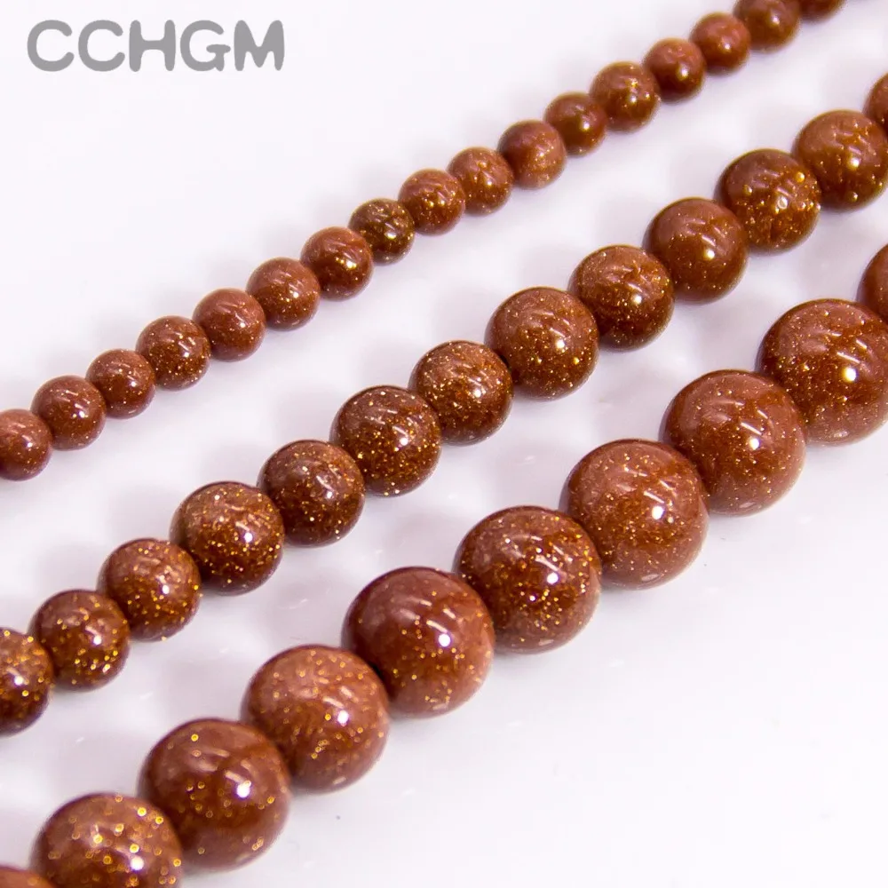 Высококачественные бусины из натурального золотого песка CCHGM кварцевые для