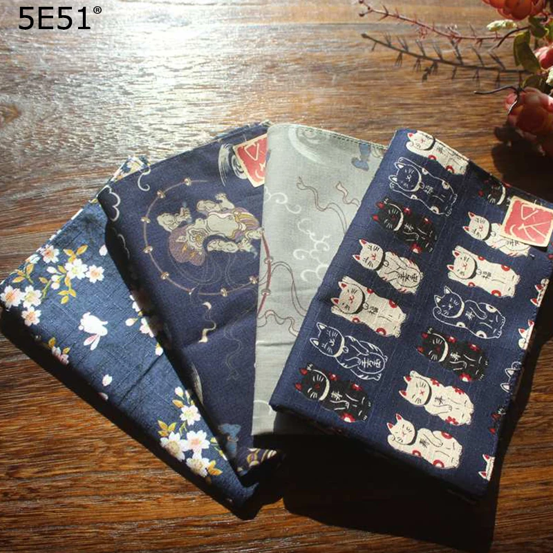 Мужской платок furoshiki хлопок /японский стиль с принтом 35 см/много использования