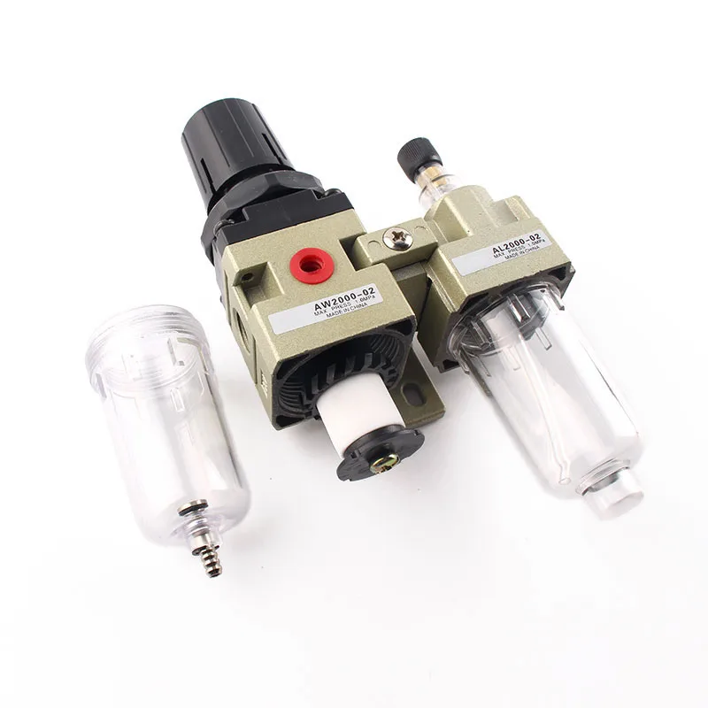 AC2010-02 1/4&quotPT SMC manual drain type compressing air filter pneumatic gas source processor two joint oil-water separator |