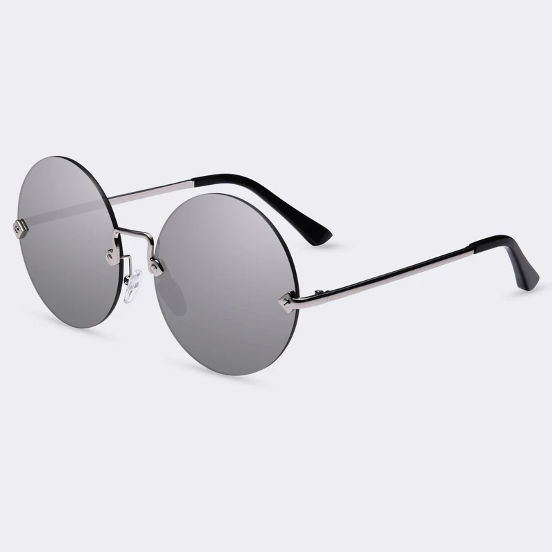 C05Silver AOFLY, круглые солнцезащитные очки без оправы, женские Винтажные Солнцезащитные очки, женские, фирменный дизайн, зеркальные линзы, UV400, очки lunette de soleil - Цвет линз: C05Silver