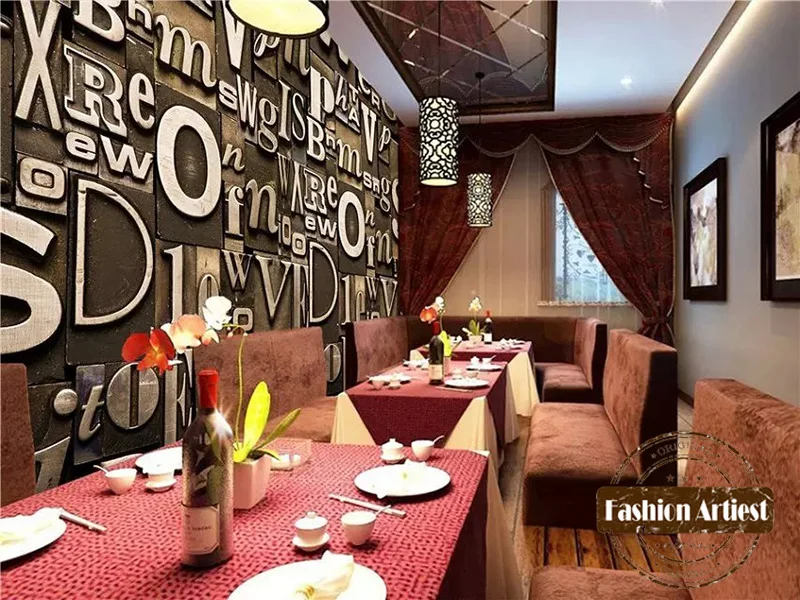 Пользовательские 3d Винтаж деревянная доска обои росписи резьба по дереву письмо