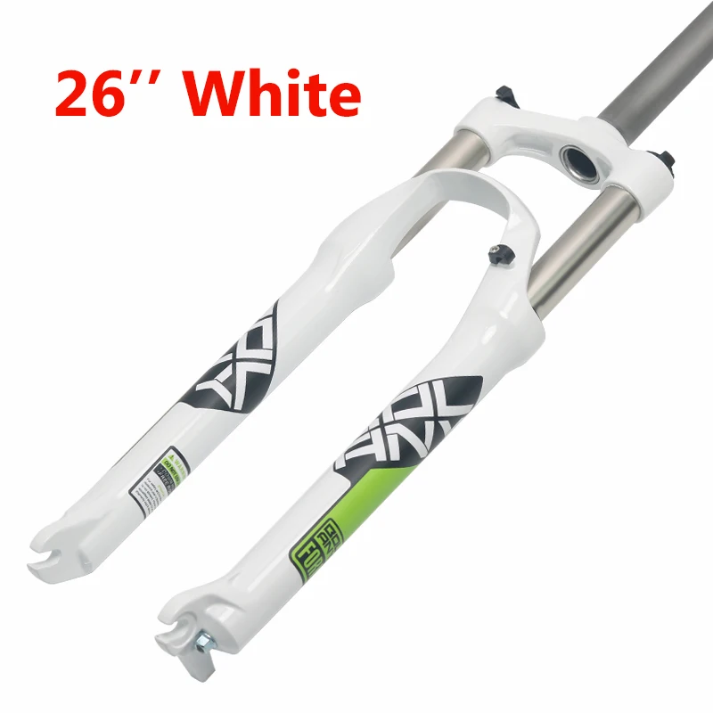 26-White Подвесные вилки для велосипеда 26/27. 5/29 er MTB алюминиевые механические вилки для велосипеда 100 мм устойчивость воздуха/Амортизация масла велосипедные вилки - Цвет: 26-White