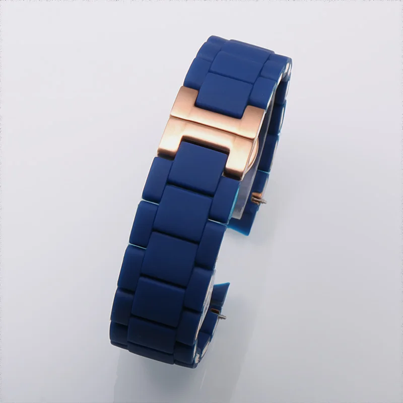 Ремешок для часов с srtap подходит для ARmani AR5909 5906 5890 5891 5921 5919 5920 5859 5867 5950 5868 для мужчин и женщин ремешок для часов - Цвет ремешка: blue-rose gold