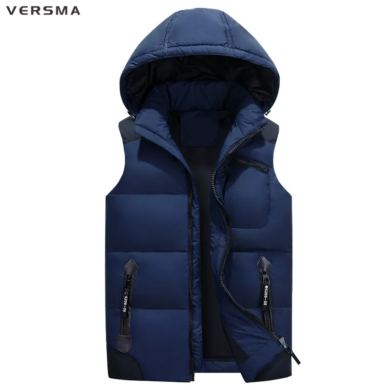 VERSMA с капюшоном Лидер продаж Брендовая мужская жилет Colete Masculino Для мужчин без