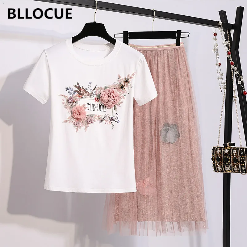BLLOCUE Женский комплект из 2 предметов 2019 летняя Милая хлопковая футболка с
