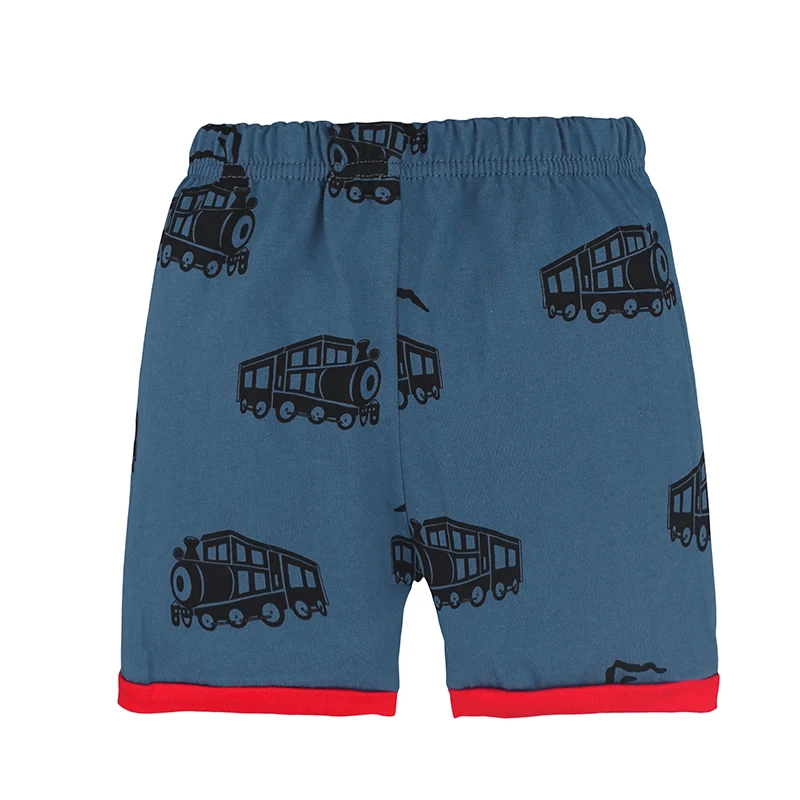 TZ570 сезон лето комплект одежды для детей с рисунком поезда одежда малышей топ +
