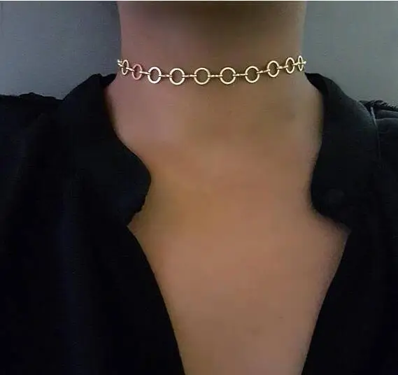 Корейское милое колье чокер с круглыми кругами эффектный подарок для девушки