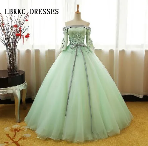 Светло-зеленые Бальные платья топ из сатина с цветами тюлевые пушистые 16 платьев
