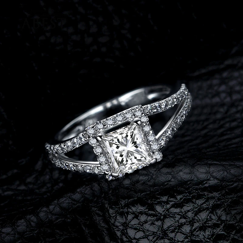 Женское Обручальное Кольцо AINUOSHI Infinity Love Princess Cut Halo обручальное кольцо из