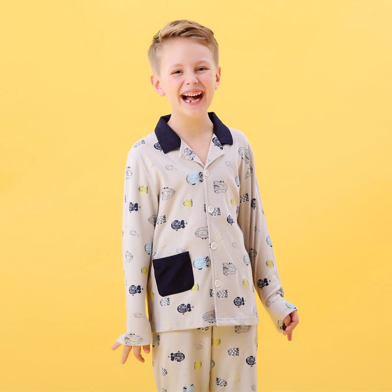 Детские хлопковые пижамы с длинными рукавами детские мягкие героями