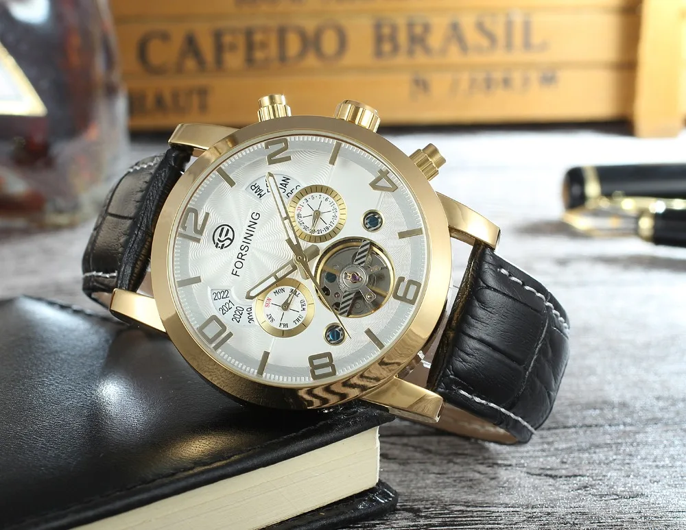 Мужские Tourbillion Forsining Роскошные повседневные Модные механические Автоматические