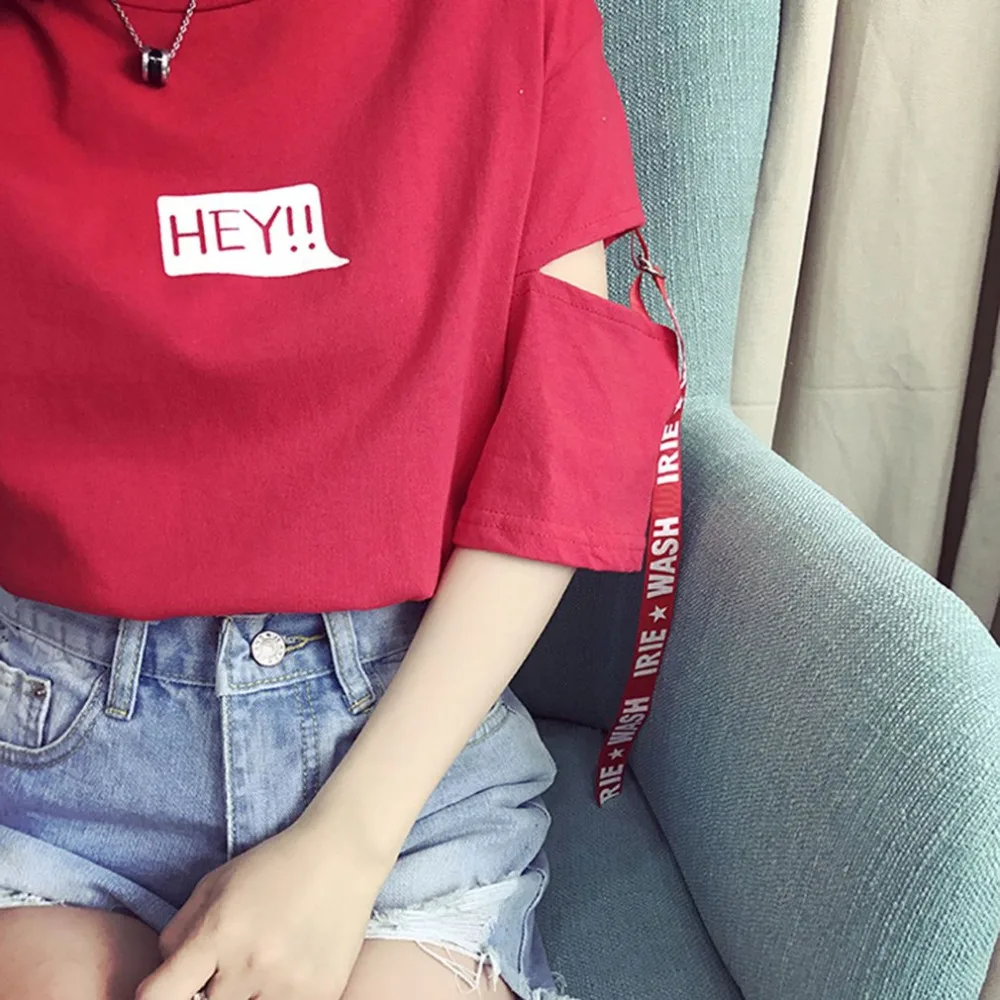 Летние женские хлопковые футболки Harajuku BF стиль свободные с изображением букв