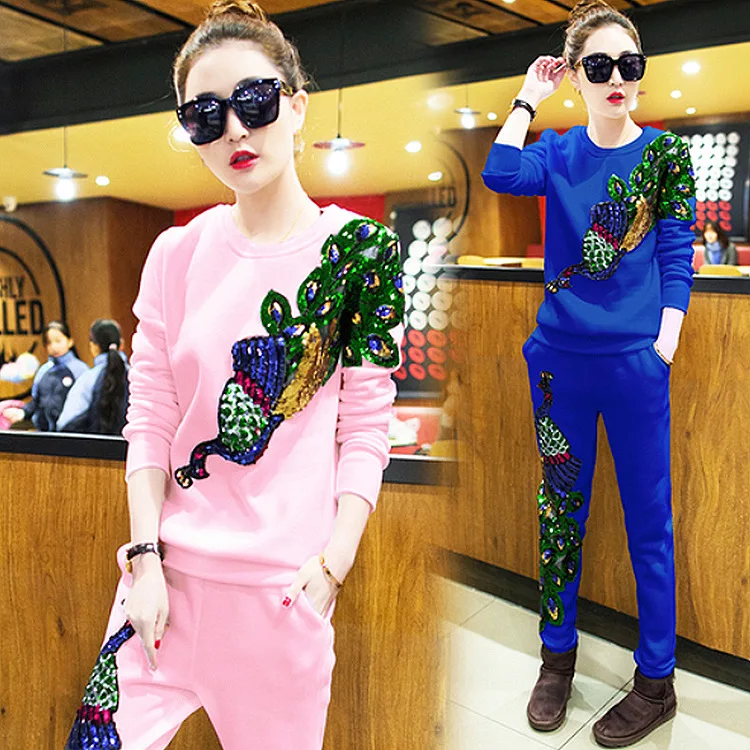 Женский костюм с блестками и вышивкой Павлин|suit women|suit suittwo-piece suit women |