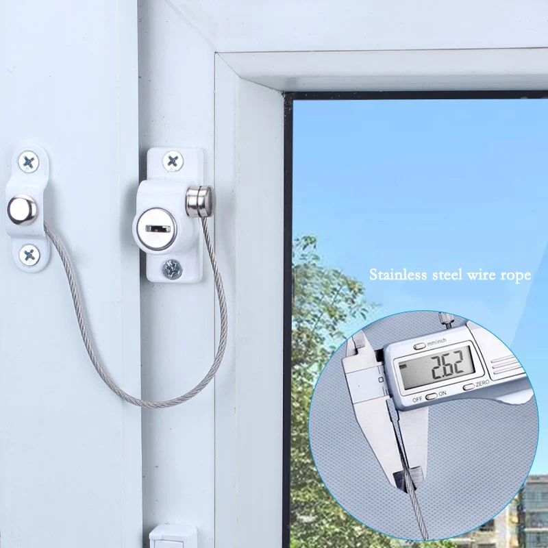 

Sliding window Lock children stainless steel lock Latches Door Security latches Restrictor with Key padlock set hardware