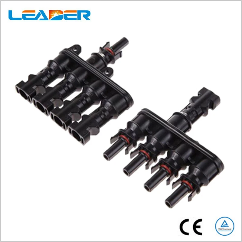 

10 Pairs Solar 4 in 1 T Branch Connector Cable Coupler Combiner Male and Female Solar PV Cable Connectors for PV System