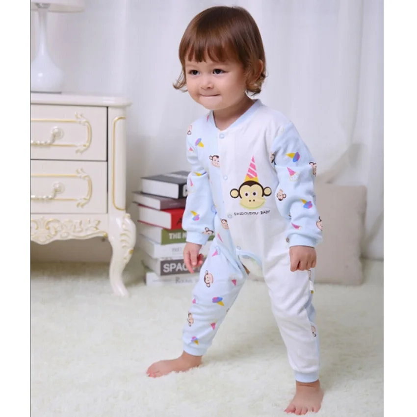 Комбинезоны для новорожденных из 100% хлопка с принтом обезьяны|baby rompers|baby boy