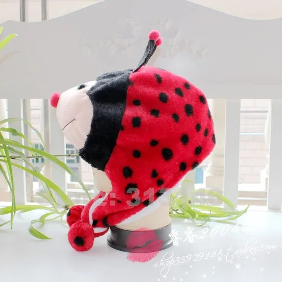 Мягкая Плюшевая Шапка бини с капюшоном в виде божьей коровки для взрослых женщин