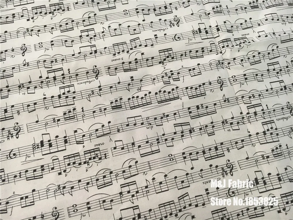 50*110 см фортепиано оценка нот музыка 100% хлопок ткань для домашнего текстиля сумка