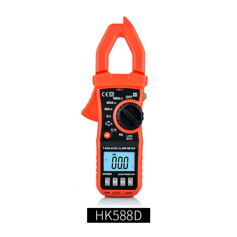 HK588D Профессиональный цифровой ЖК-мультиметр True RMS Amper клещи AC/DC Ток Напряжение NCV тестер - Цвет: HK588D