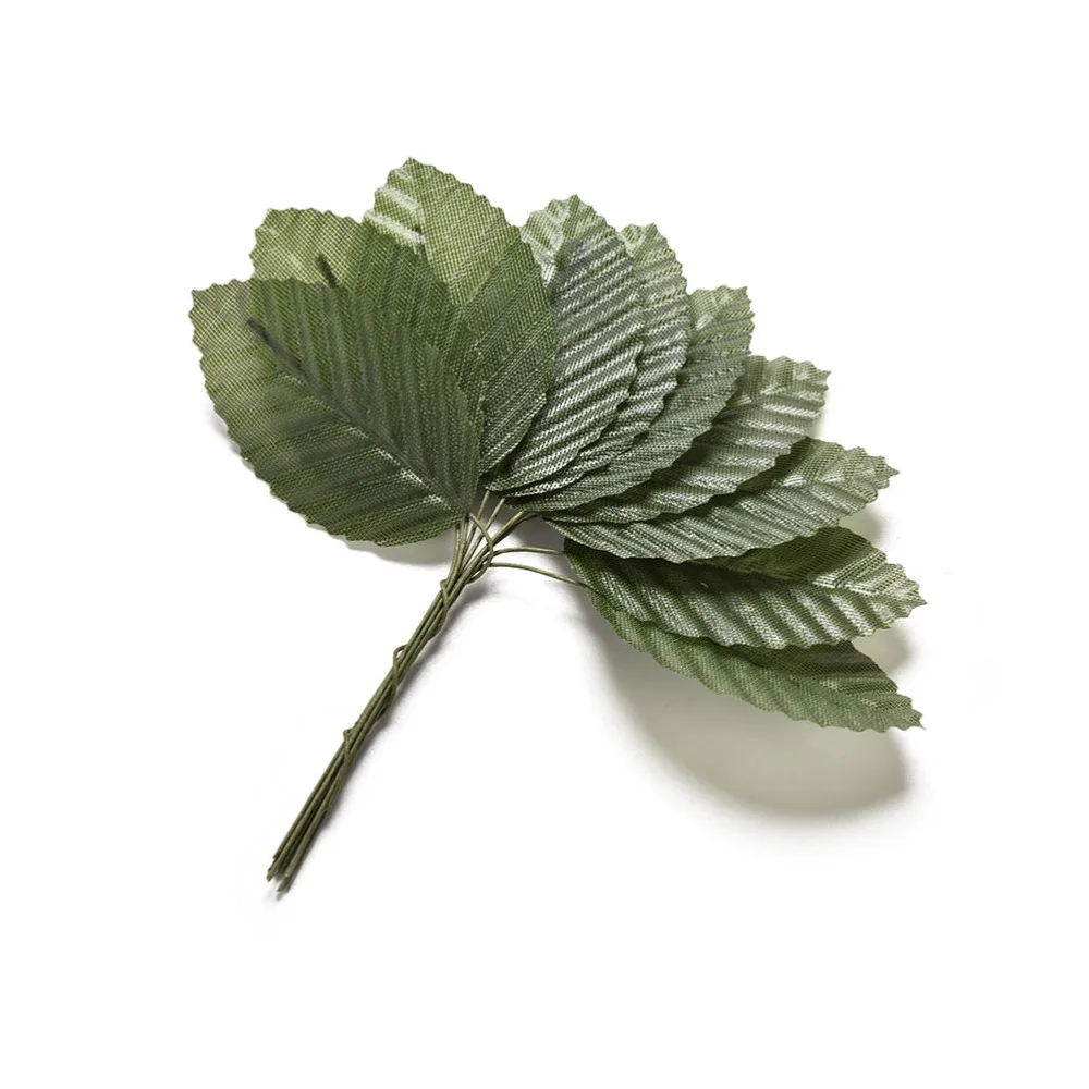 10 шт./упак. искусственные листья Шелковый цветок искусственный для скрапбукинга