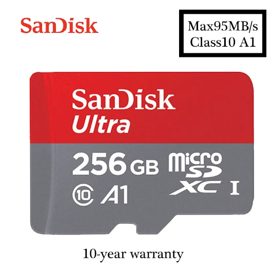 Sandisk micro sd 128 Гб 64 ГБ 32 ГБ оперативной памяти, 16 Гб встроенной памяти SDXC класса 10 100 МБ/с. флеш-карта памяти Microsd TF/SD карты мобильного телефона слот для карт памяти - Емкость: SD-A-001-256G