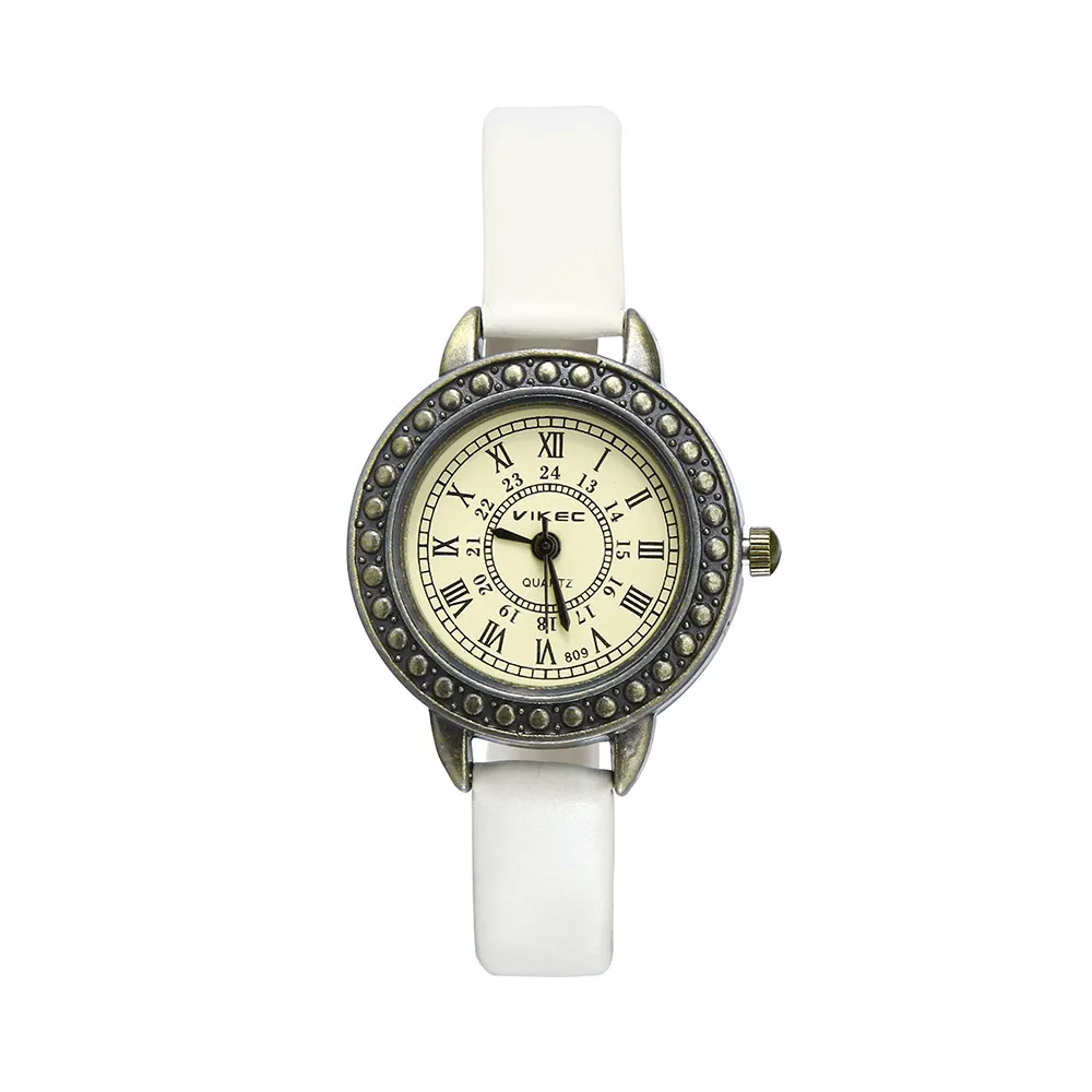 Women Retro Literary Fine Watches Ladies Vintage Roman Numerals Dial Leather Quartz Wristwatches Bracelet Clock Bayan Kol Saati