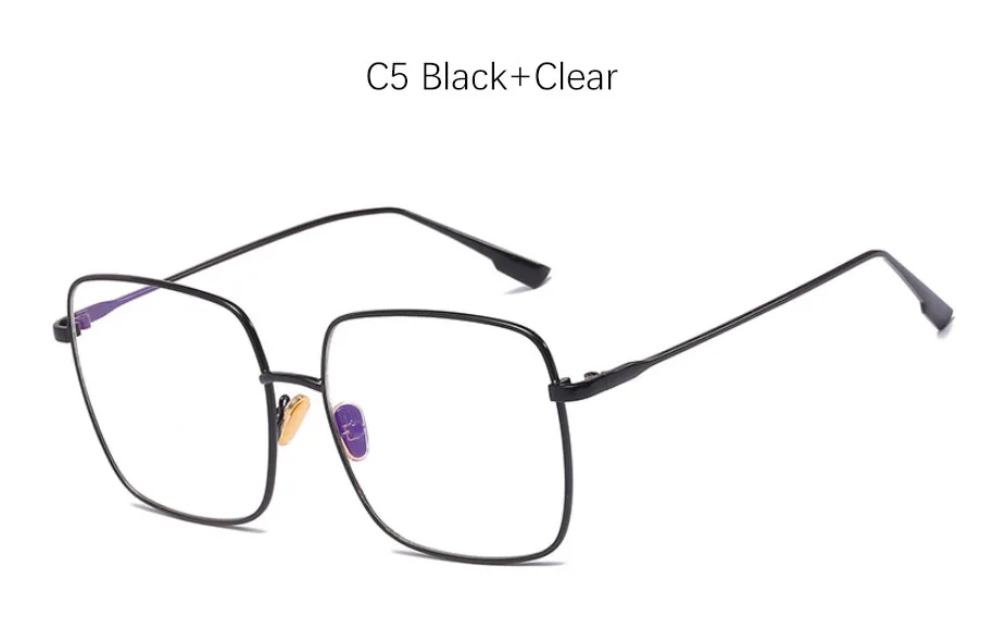 C5 Black Clear Новые очки Квадратные прозрачные очки Женские винтажные круглые компьютерные blueray очки Модные Ретро прозрачные женские очки - Цвет оправы: C5 Black Clear