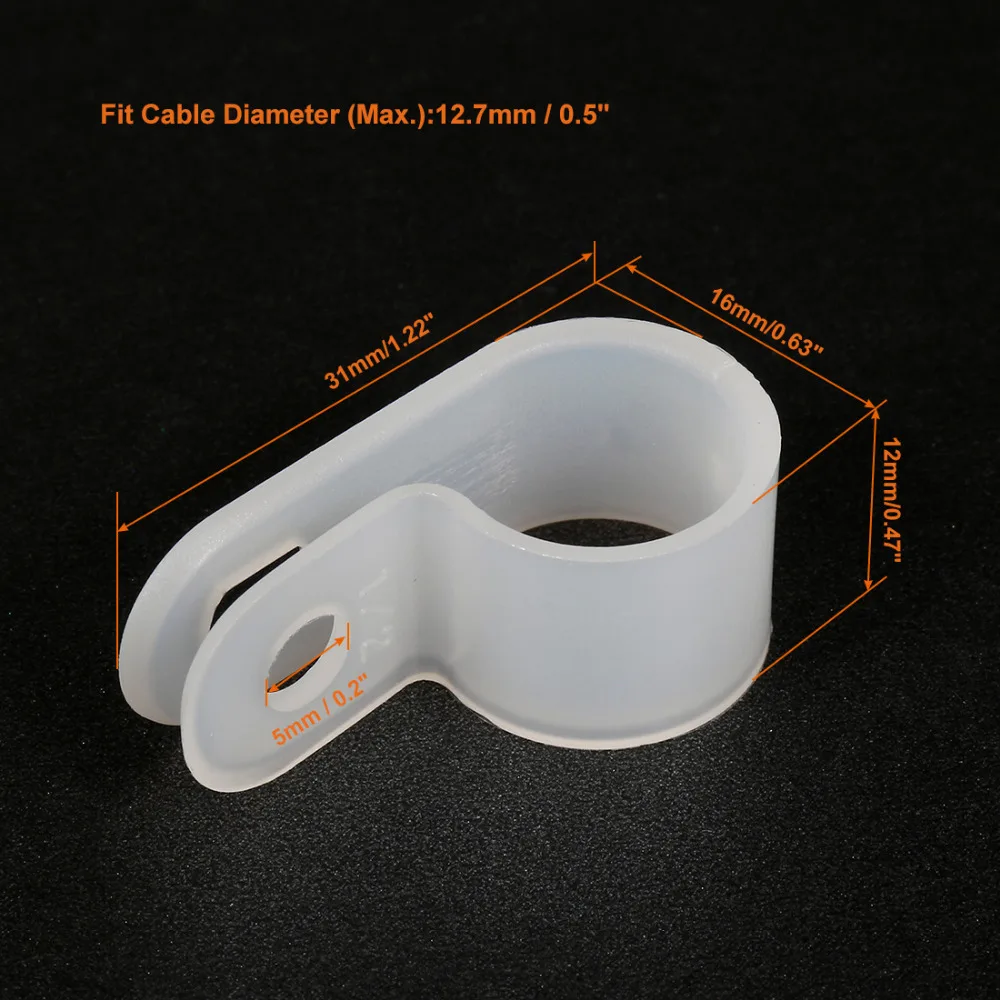 Uxcell R-Type нейлоновый белый кабельный зажим Органайзер зажимы для шнура управления