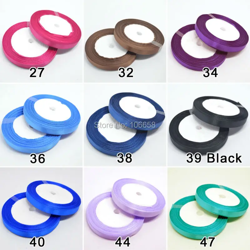 25 ярдов 1/4 &quot6 мм Одиночная атласная лента для лица DIY головной венок волос