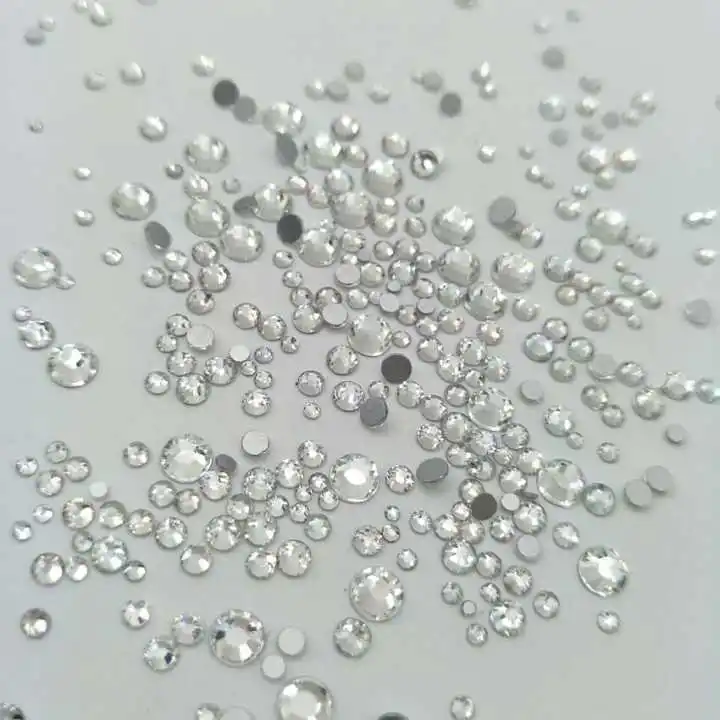 Clear 144pcs Смешанные размеры Flatback Стразы для одежды круглые прозрачные искусственные камешки прозрачный арт для ногтей Стразы Украшения - Цвет: Clear 144pcs
