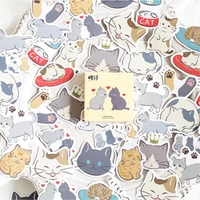 45 piecesbox cat friends adhesive stickers decorative album diary stick label paper decor stationery stickers