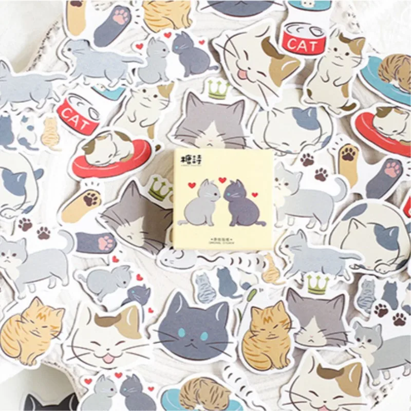 Клейкие наклейки 45 шт./кор. Cat Friends декоративный альбом дневник клейкая бумага