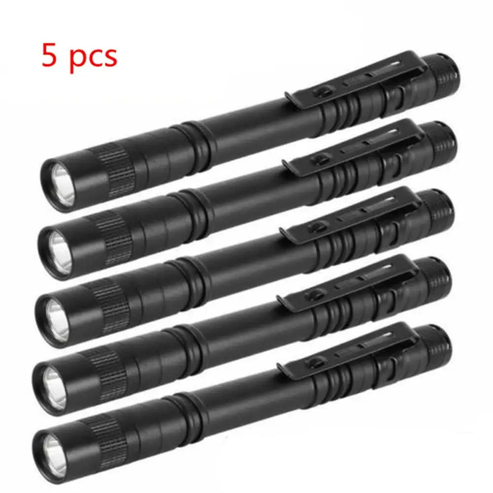 5 Pcs Mini Flashlight Waterproof Aluminium Alloy Pen Shape with Clip for Outdoor Camping Lighting | Лампы и освещение