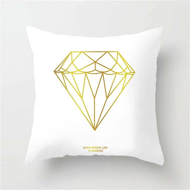 Чехол на подушку в британском стиле Fuwatacchi с золотыми буквами для телефона белые