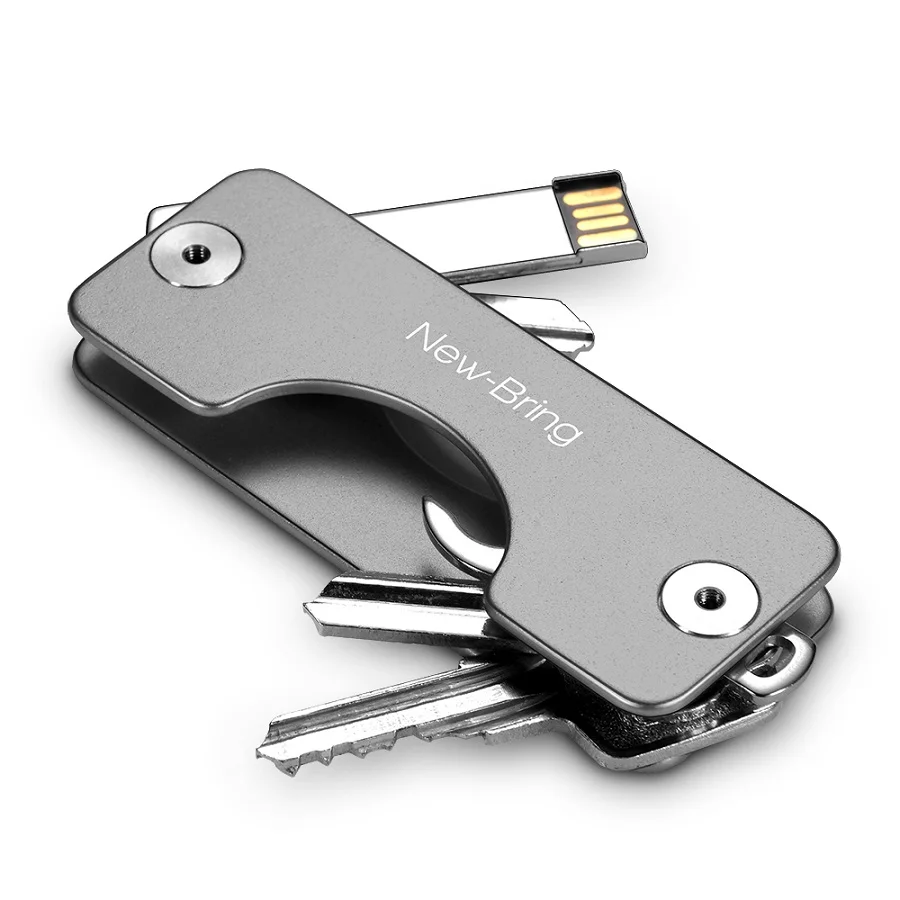 G2 gray NewBring ключница Алюминиевый металлический EDC мужской Автомобильный держатель для ключей умная ключница дизайн EDC ключи Органайзер брелок сумка кошелек - Цвет: G2 gray