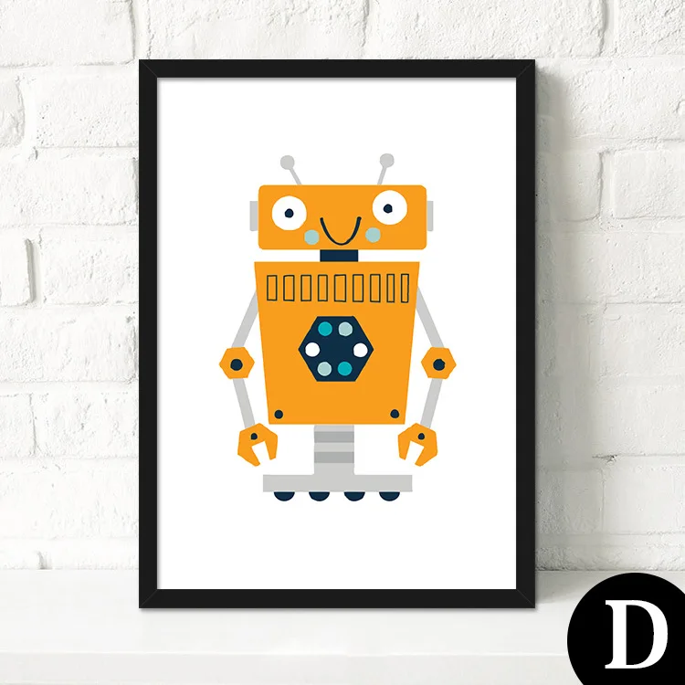 Классическая винтажная Настенная картина Картина на холсте с роботом ретро